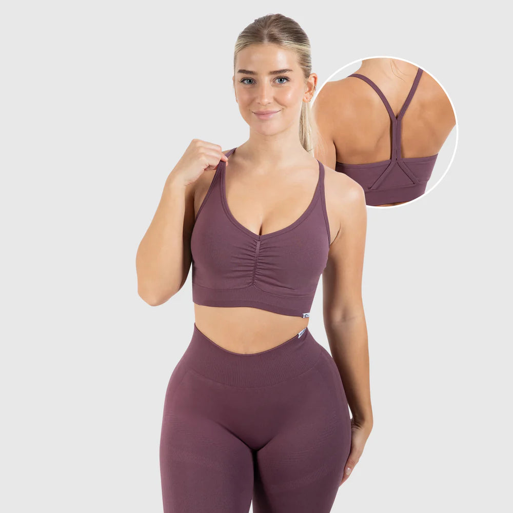 Sport BH Solid Scrunch Dark Purple