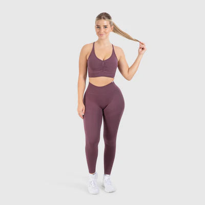 Sport BH Solid Scrunch Dark Purple