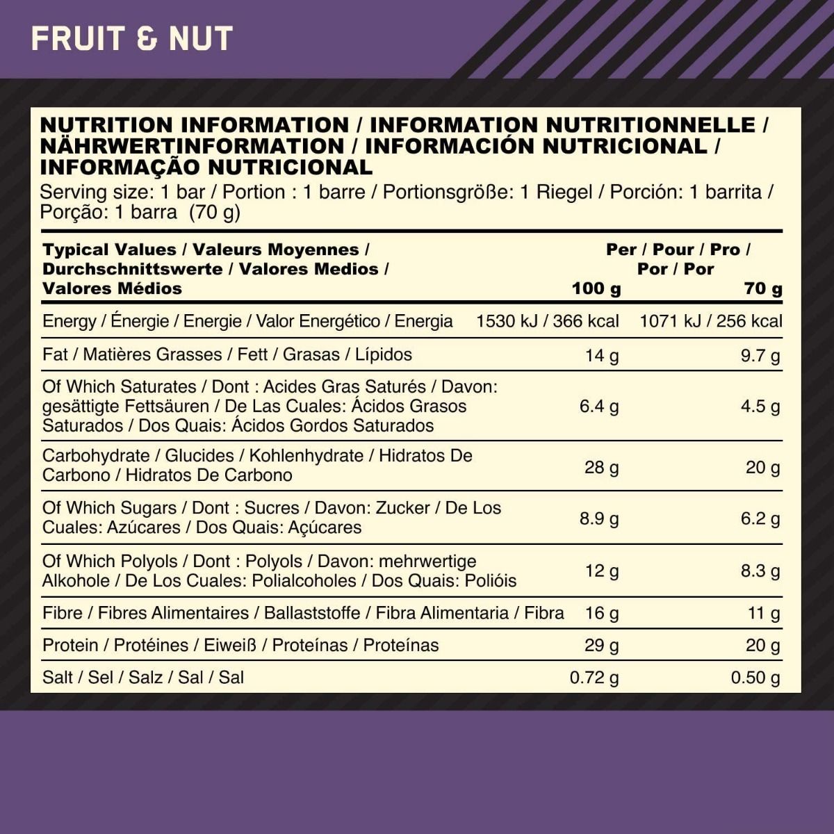 Optimum Protein Crisp Bar - 10x70gr