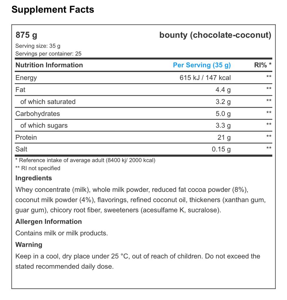 Bounty Protein Powder - 875gr