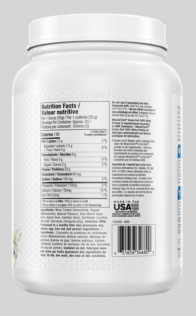 Muscletech Grass Fed Whey Protein