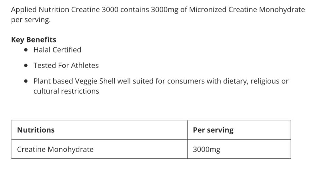 Applied Creatine 3000 - 120 caps