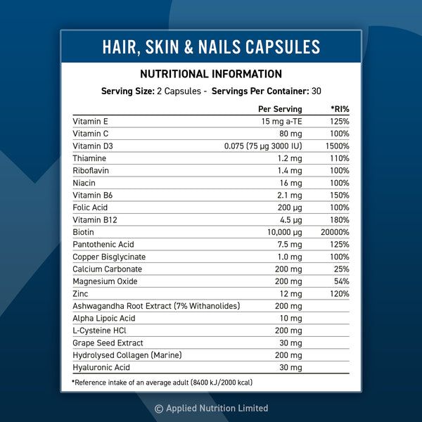 Applied Hair Skin Nails 60 caps