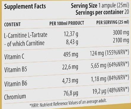 DY Nutrition - L-Carnitine shots 20x25ml