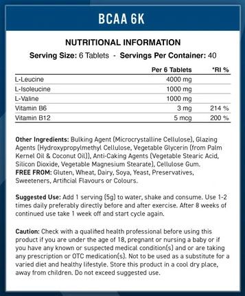 Applied BCAA 6K 411 - 240 tabs