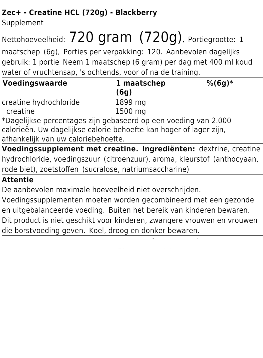 Creatine HCL (720g)