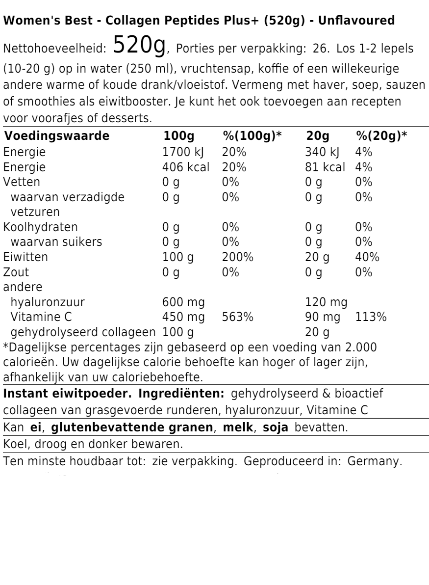 Collagen Peptides Plus+ (520g)