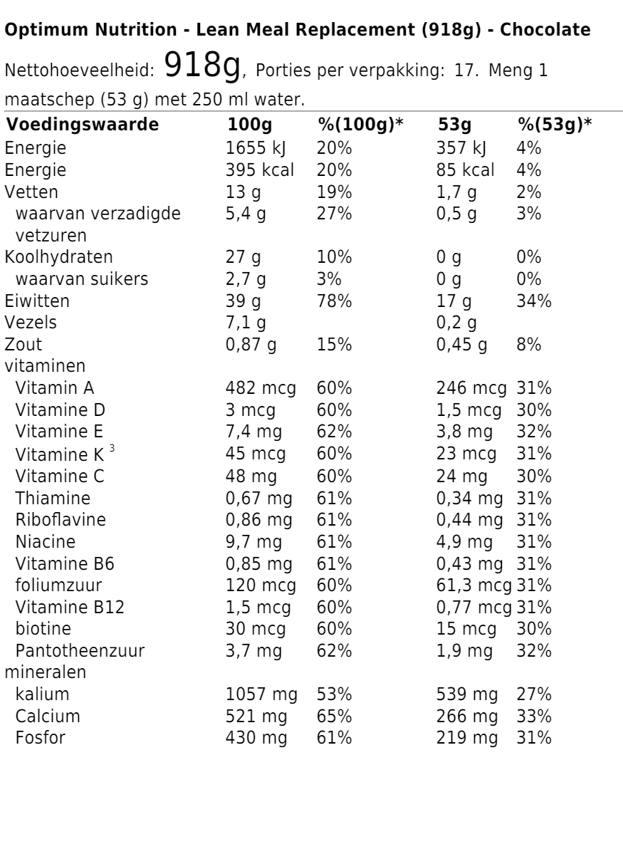 Lean Meal Replacement (918g)
