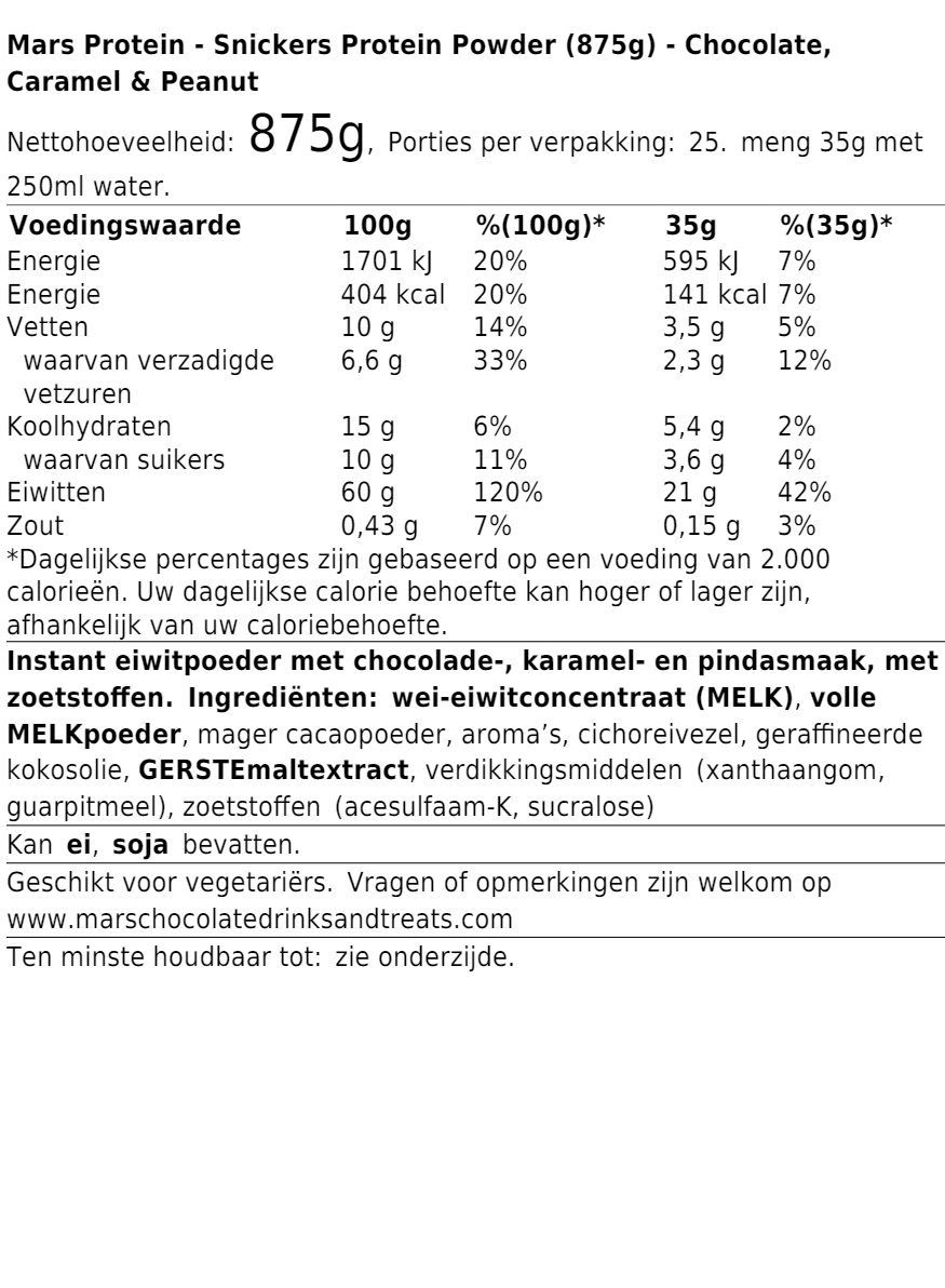 Snickers Protein Powder (875g)
