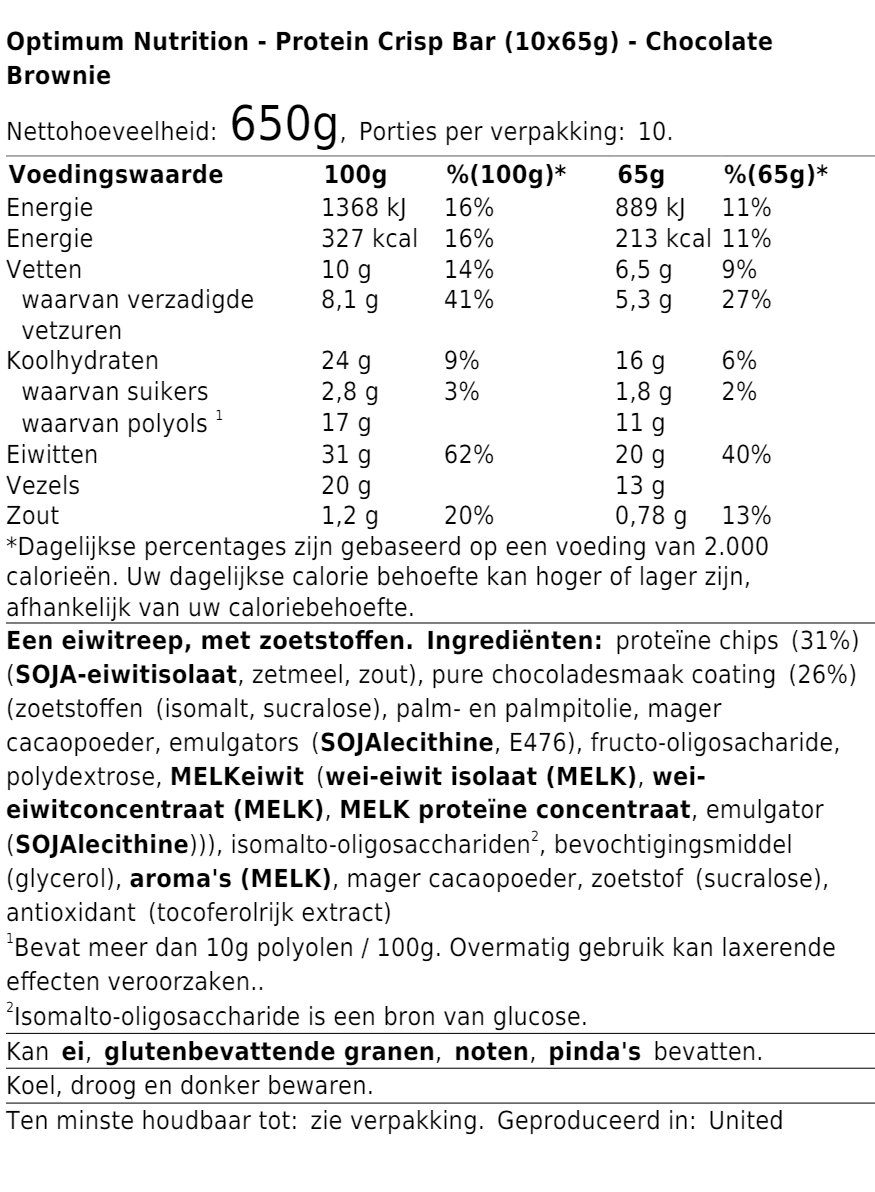 Protein Crisp Bar (10x65g)
