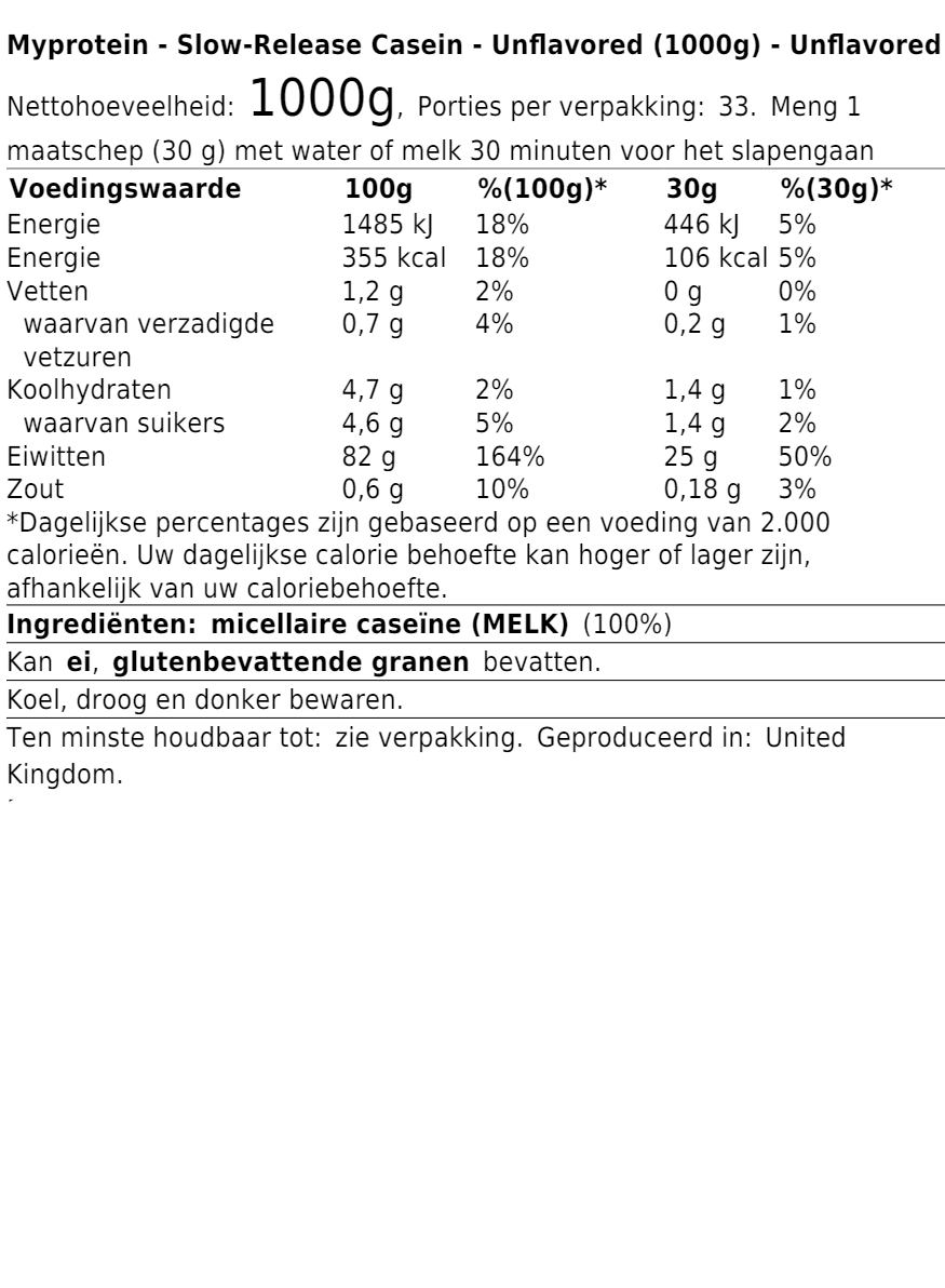 Slow-Release Casein (1000g)