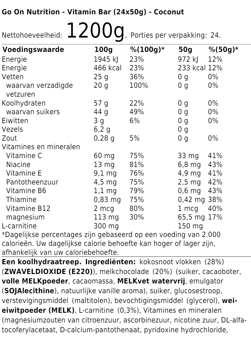 Vitamin Bar (24x50g)