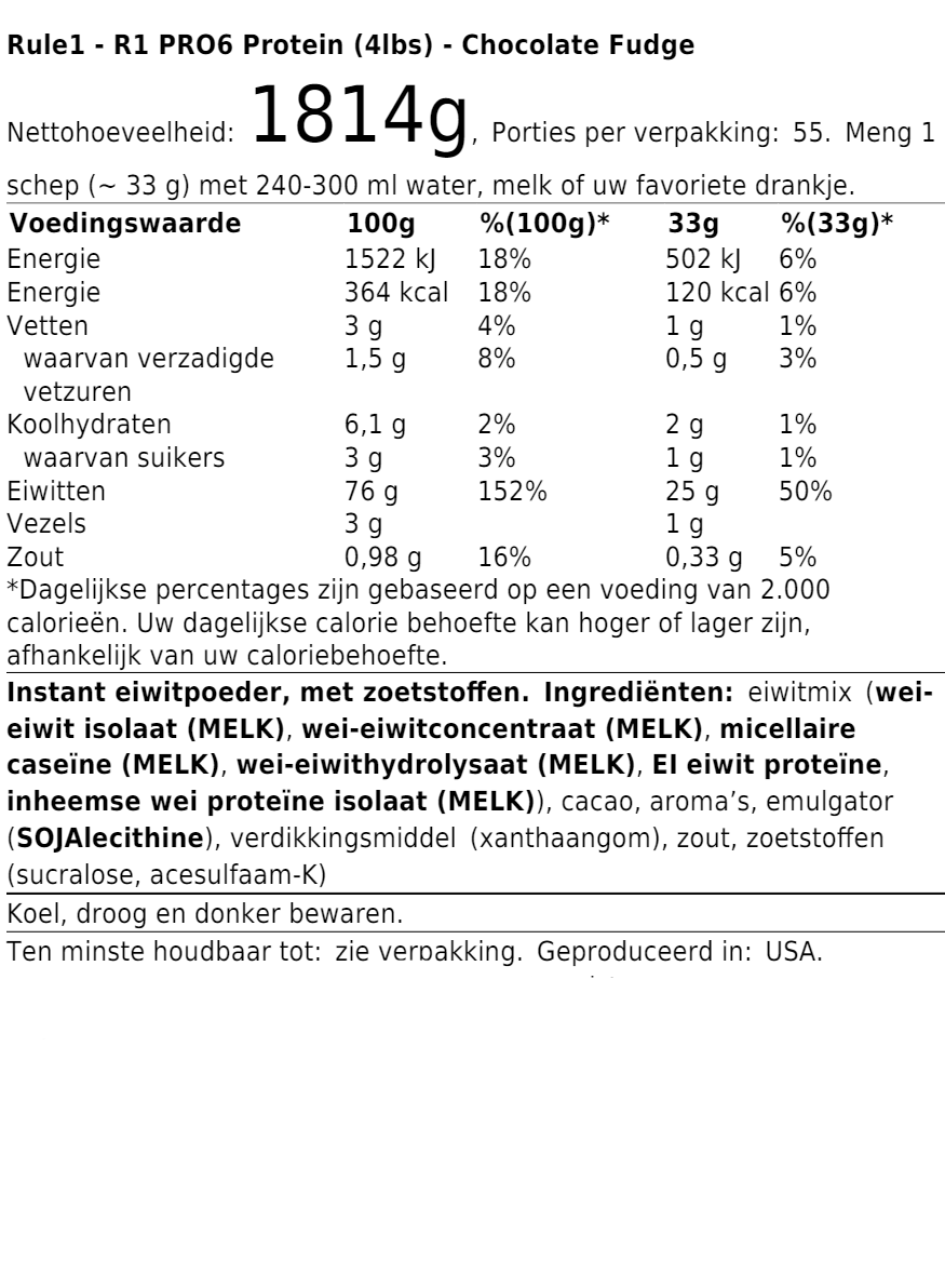 R1 PRO6 Protein (4lbs)