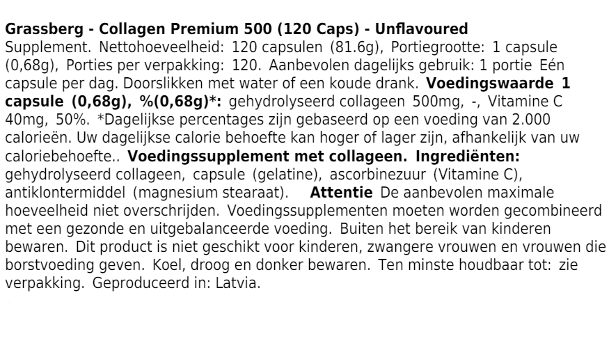 Collagen Premium 500 (120 Caps)