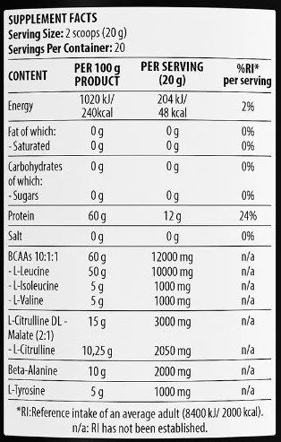 Dorian Yates Nutrition HIT BCAA 10:1:1