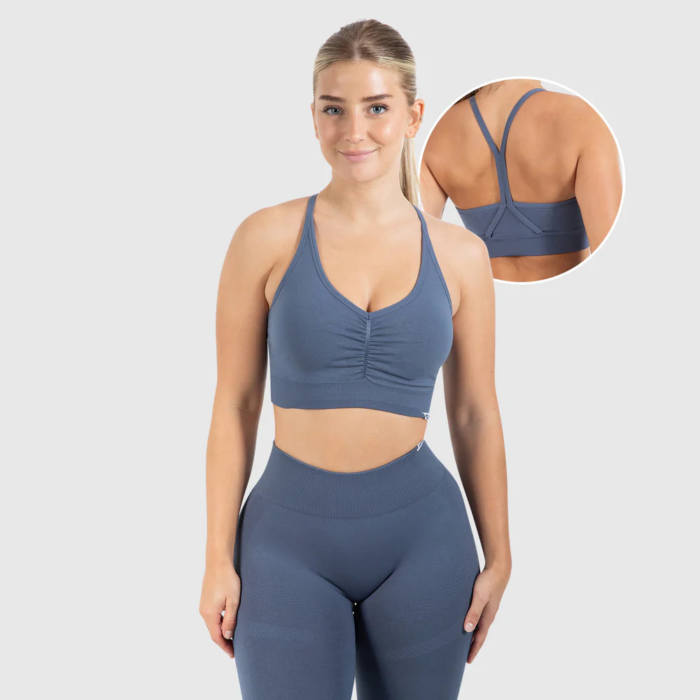 Sport BH Solid Scrunch Blue