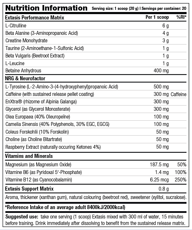 Stacker2 Extasis Pre-Workout - 400gr