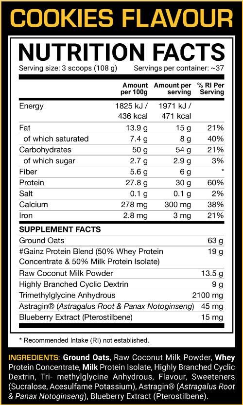 Gainz (4kg) - Lean Weight Gainer