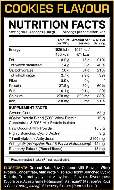 Gainz (4kg) - Lean Weight Gainer
