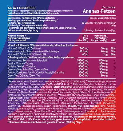 AK-47 Labs Shred - 250gr