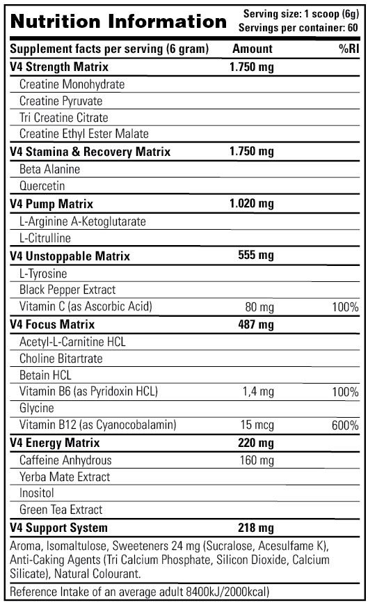 Stacker2 Rush V4 pre-workout 360gr