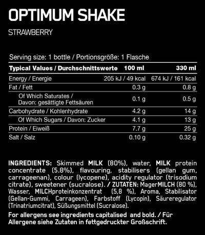 Optimum Proteinshake - 10x330ml