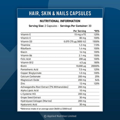 Applied Hair Skin Nails 60 caps